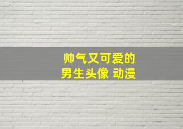 帅气又可爱的男生头像 动漫